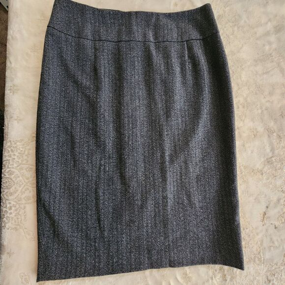 Mossimo Pencil Skirt Womens Size 8 Gray Herringbone Lined Stretch Zip Closure - Picture 1 of 8